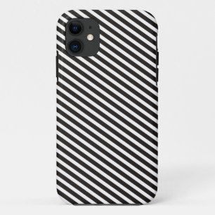 Schwarze und weiße Streifen - schwarz iPhone 11 Hülle