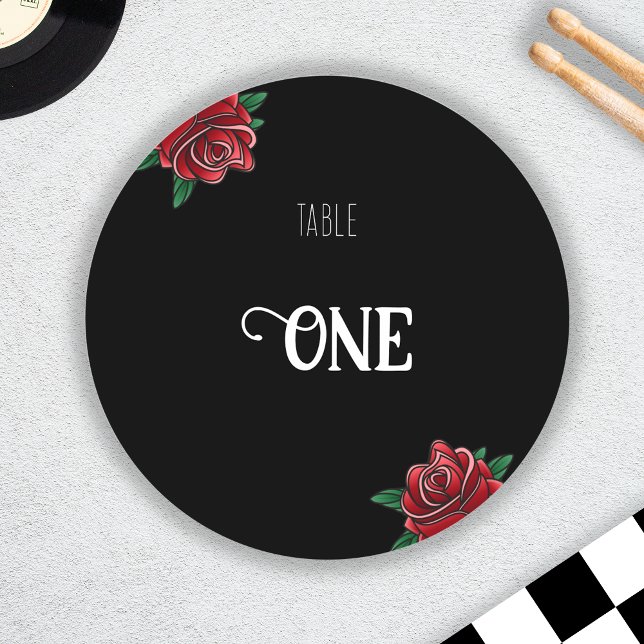 Schwarze und weiße Tattoo Alte Schule Einladung Runder Aufkleber (Black and White Tattoo Old School Invitation Classic Round Sticker)