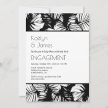 Schwarze und weiße tropische Palmen-Engagement-Par