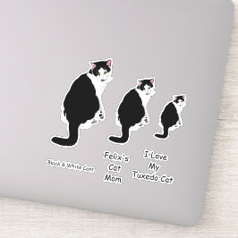 Schwarze und weiße Tuxedo Katzen Aufkleber
