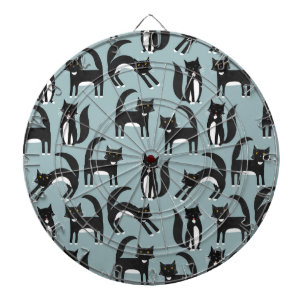 Schwarze und weiße Tuxedo Katzen Dartscheibe
