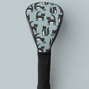 Schwarze und weiße Tuxedo Katzen Golf Headcover