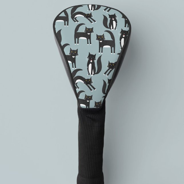 Schwarze und weiße Tuxedo Katzen Golf Headcover (Von Creator hochgeladen)