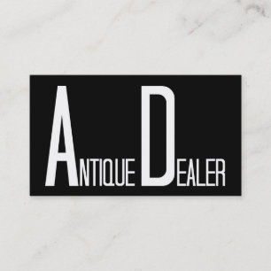 Schwarze und weiße Visitenkarte für antike Dealer