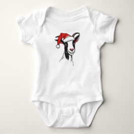 Schwarze und weiße Weihnachtsziege mit Weihnachtsm Baby Strampler
