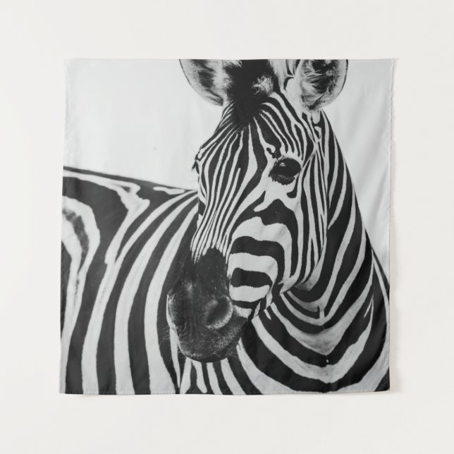 SCHWARZE UND WEISSE ZEBRA WANDTEPPICH (Vorderseite)
