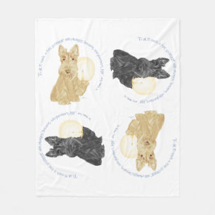 Schwarze und Wheaten Scotties Fleecedecke