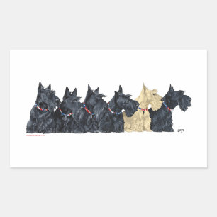 Schwarze und Wheaten Scottish Terrier Rechteckiger Aufkleber