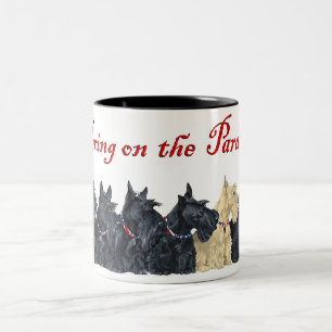 Schwarze und Wheaten Scottish Terrier Zweifarbige Tasse