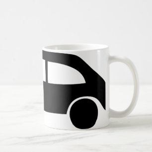 schwarze Unfallsautoikone Kaffeetasse