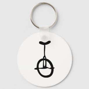 schwarze Unicycleikone Schlüsselanhänger