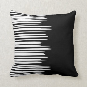Schwarze unnechte weiße Linien modern Kissen