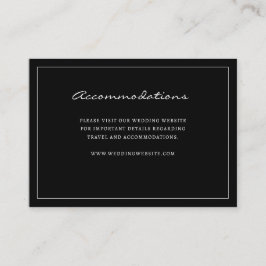 Schwarze Unterkunftskarte Begleitkarte