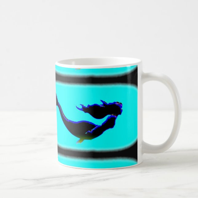 schwarze Unterwassermeerjungfrau Kaffeetasse (Rechts)