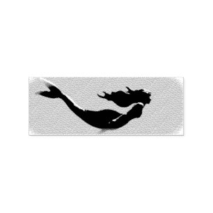 schwarze Unterwassermeerjungfrau kundengebundenes Gummistempel