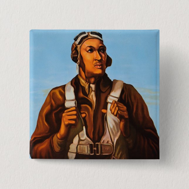 Schwarze US-Kampfjetpiloten des Zweiten Weltkriegs Button (Vorderseite)