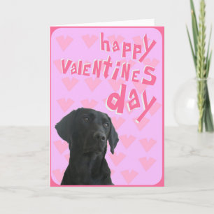 Schwarze Valentinstag-Gruß-Karte Labradors Feiertagskarte