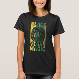 Schwarze vegane magische vegetarische Afro-Stolz s T-Shirt