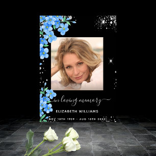 Schwarze Vergissmeinnicht-Blumen-Foto-Gedenkfeier  Poster