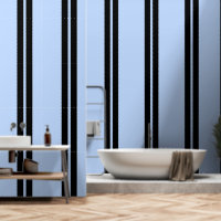 Schwarze vertikale Streifen auf blau