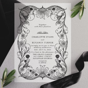 Schwarze Verzierte Vintage Rahmen-Hochzeit