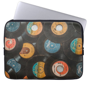 Schwarze Vinyl-Klassikerplatten Laptopschutzhülle