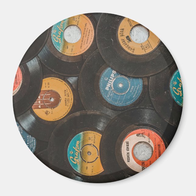 Schwarze Vinyl-Klassikerplatten Magnet (Vorne)