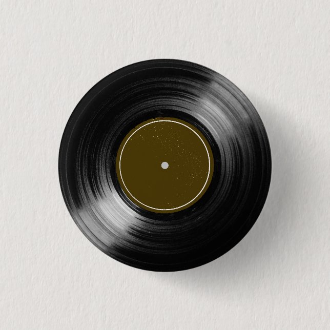 schwarze Vinyl-Schallplatte Button (Vorderseite)