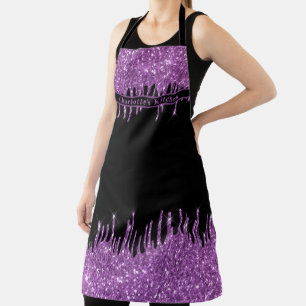 Schwarze violette Glittertropfen Mädchenhaft moder Schürze