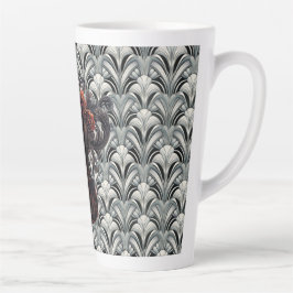 Schwarze Violine in Art Deco GMajor Keramik Latte  Milchtasse