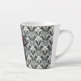Schwarze Violine in Art Deco GMajor Keramik Latte Milchtasse