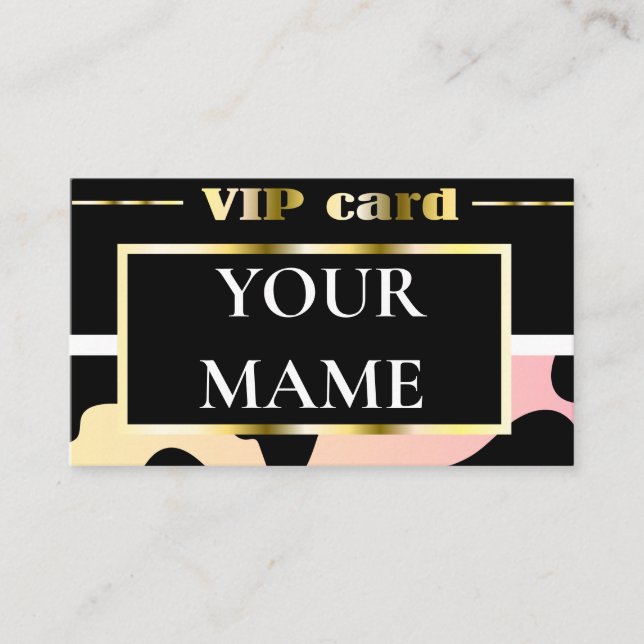 Schwarze Vip-Karte mit Gold Visitenkarte (Vorderseite)