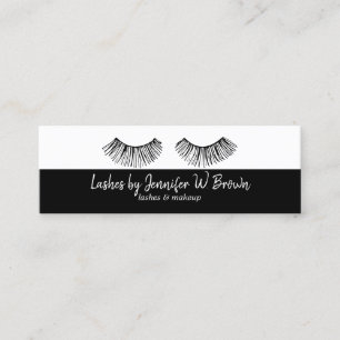 Schwarze Visagistin Beauty Wimpern Mini Visitenkarte