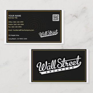 Schwarze Visitenkarte mit Gold-Glanz und Border