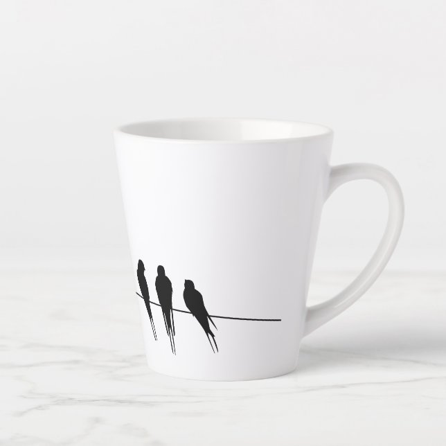 Schwarze Vögel in der Nacht Milchtasse (Rechts)