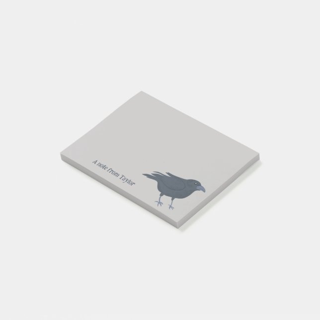 Schwarze Vogelbrille - Personalisiert Post-it Klebezettel (angewinkelt)