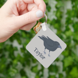 Schwarze Vogelbrille - Personalisiert Schlüsselanhänger