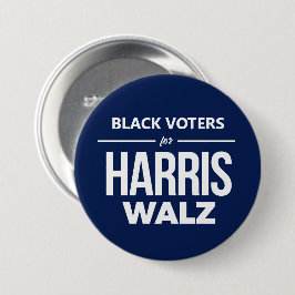 Schwarze Wähler für Harris Walz Button