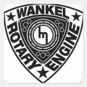 Schwarze Wankel DrehMotor-Aufkleber Quadratischer Aufkleber