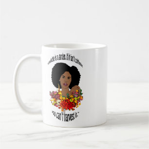 Schwarze Weibliche afrikanische Sprichwörter zitie Kaffeetasse