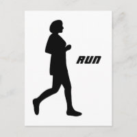 Schwarze weibliche Silhouette Runner Painting
