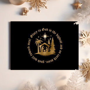 Schwarze Weihnachts-Festtags-Grußkarte mit christl Feiertagskarte