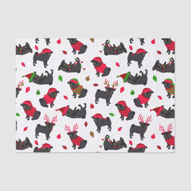 Schwarze Weihnachtsbäder Weiß Seidenpapier (Vorderseite)