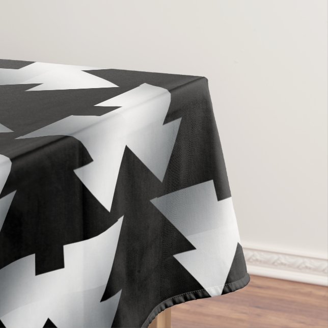 Schwarze Weihnachtsbäume modern Tischdecke (Beispiel)