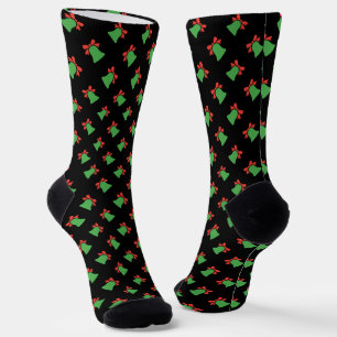 Schwarze Weihnachtsglocke Nahtloses Muster Socken