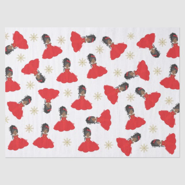 Schwarze Weihnachtsprinzessin Seidenpapier (Vorderseite)
