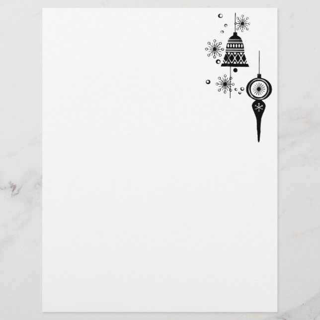 Schwarze Weihnachtsschmuck Letterhead (Vorderseite)