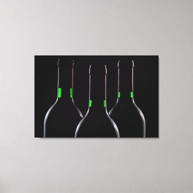 Schwarze Weinflaschen gepackte Canvas Prints Leinwanddruck (Vorderseite)