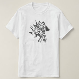 Schwarze weiße abstrakte Stammes-Tattoo-Kunst mit T-Shirt