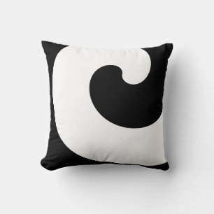 Schwarze weiße Curl-Spirale minimalistisches Kisse Kissen